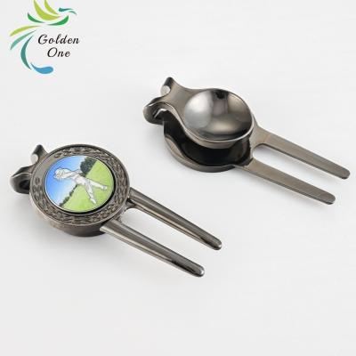 China Multifunktionale, maßgeschneiderte, für Golfclubs hergestellte Logo-Reparatur, Golf-Divot-Tool, Ball-Reparatur, Ballwerkzeughersteller, Golf-Divot-Tools zu verkaufen