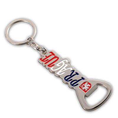 Cina Logo di lettera personalizzato Birra Chiusura dello smalto in incassatura Zinc Alloy Metal 3d bottle Opener Keychain in vendita