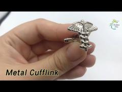 Nickel Plated Metal Cufflink Custom Logo Shiny For Cloth Decoration