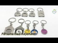 Coin Holder Personalised Keychain Metal Laser Logo Zinc Alloy Gift