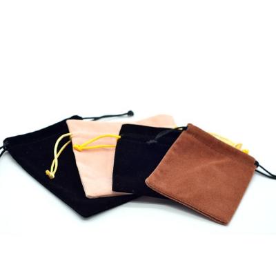 China Eco-friendly Suede Double Pull Small Velvet Jewelry Suction String Bag Earrings Pouch for sale