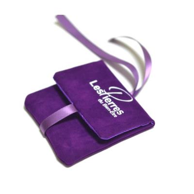 China Wholesale Custom Purple Pilou Eco-friendly Microfiber Suede Envelope Bag Flip Jewelry Pouch for sale