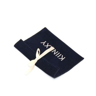 China Dark Blue 15*10cm Eco-friendly Suede Envelope Jewelry Necklace Bracelet Packaging Bag for sale