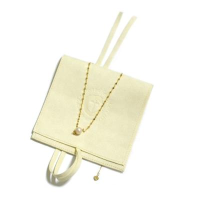 China Custom Logo Eco-friendly Envelope Style Synthetic Microfiber Suede Jewelry Flap Pouch for sale