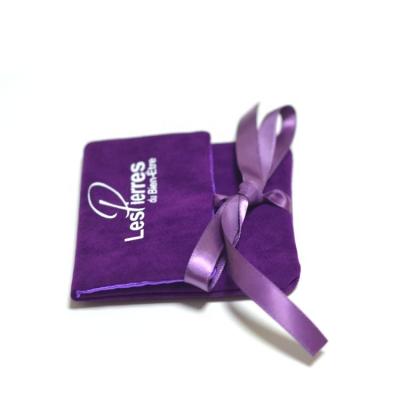 China High Quality Purple Jewelry Envelope Suede Small Gift Pouches Eco - Friendly With Custom Logo for sale