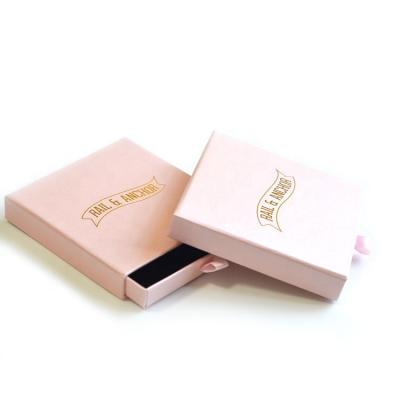 China Custom Made Pink Jewelry Box Eco-friendly Logo Luxury Paper Cardboard Small Gift Packaging Case for sale