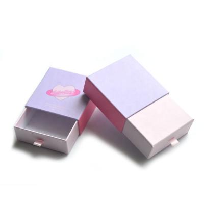 China 2021 Eco-friendly Match Drawer Cardboard Paper Hot Purple Gift Jewelry Packaging Slide Box for sale