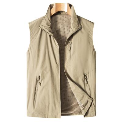 China Custom Logo Sprint Autumn Lightweight Windproof Anti-wrinkle Waistcoat Men's Outdoor Sleeveless Vest Jacket for sale