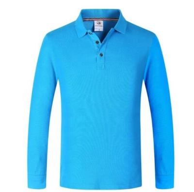 China Anti-pilling High Quality Long Sleeve 220g Polo Custom Design Polo Shirt Polyester Full Sleeve T-Shirt For Men Embroidered Logo for sale