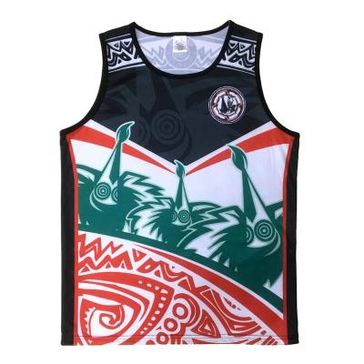 China 100% Polyester Sublimation Gym Anti-pilling Singlet for sale