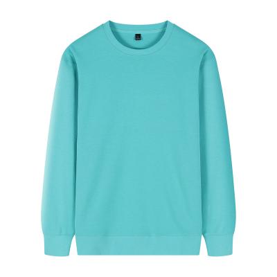 China High quality vintage anti-pilling custom design blank cotton fleece TEAL BLUE loose hoodies unisex crewneck sweatshirt for sale