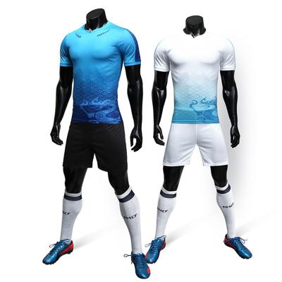 China High quality cheap mens custom soccer jersey futbol kit football uniform set 100% quick dry jersey jersey breathable comfortable polyester quick dry for sale