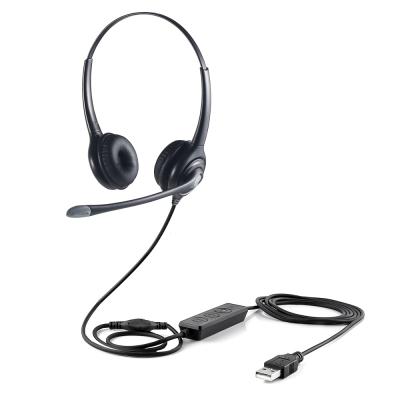 China Skype Call Center Professional USB Phone Cable Binaural Headset for Calls and Music for sale