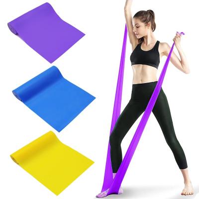 China Custom Latex Elastic Stretching Band Yoga Band Pilates Resistance Band Gym Exercise Fitness Bands Set Workout Home for sale