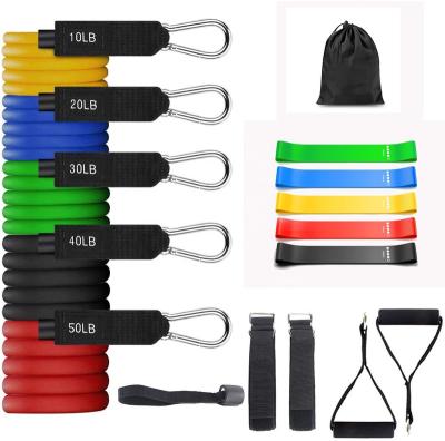 China Elastic Stretch Latex Resistance Bands Exercise Tube Bands With Handle Fitness Gym Band Set Bodybuilding Strength Training Workout Home for sale