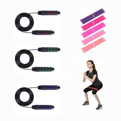 China Fitness Zakerda Adjustable Jump Rope Resistance And Exercise Bands Set For Bodybuilding Workout Home Travel for sale