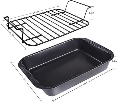 China Sustainable kitCom Roasting Pan with Rack , Rotisserie with Baking Rack for sale