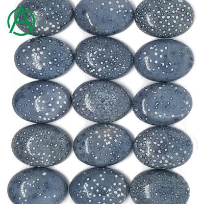 China None Wholesale Blue Sponge Coral Oval Cabochons, Loose Gemstone ArthurGem Cabochons For Sale for sale