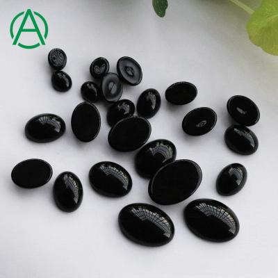 China None ArthurGem Natural Black Onyx Black Agate Oval Cabochon, Gemstone Cabochons For Ring Making for sale