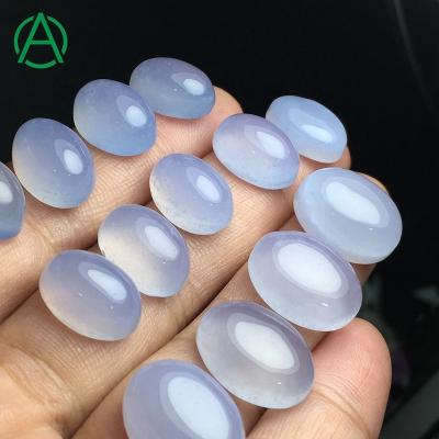 China None ArthurGem Wholesale Blue Chalcedony Oval Cabochons, Loose Gemstone Cabochons For Sale for sale