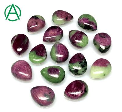 China None Natural ArthurGem Ruby Zoisite Pear Cabochon, Gemstone Cabochons for Jewelry Making for sale