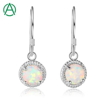 China ArthurGem FASHIONABLE Opal Earrings Luxury 925 Sterling Silver Jewelry Weave Design Opal Drop Earring Blue For Women for sale