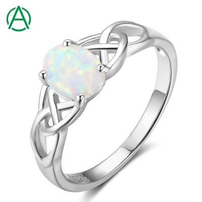 China ArthurGem CLASSIC Style Simple Round Shape Opal Ring 925 Sterling Silver Opal Ring For Women Girls for sale