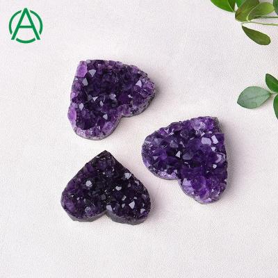 China None Natural Crystal Clusters Uruguay Amethyst ArthurGem Geode Cluster Crystals Wholesale Rough Heart Shaped Stones Healing for sale