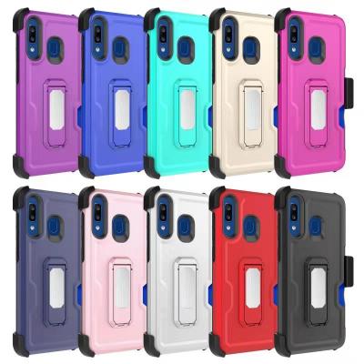 China Unique/Hard/Soft/OEM Hybrid Cell Back Cover With Heavy Duty Holder Kickstand Phone Case For Samsung a20 a30 a50 for sale