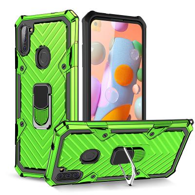 China Unique/Hard/Soft/OEM Magnetic Kickstand Case For Samsung A01 A21 4 Corners Shockproof Hybrid Phone Cover For Samsung A11 for sale