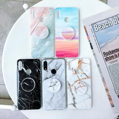 China Anti-drop for redmi note 7 air marble kickstand phone case iMD soft shockproof bracket tpu marble case for redmi note 7 for sale