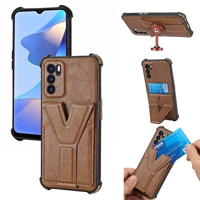 China Protective Anti-fall Smartphone Cases for oppo a9 a16 a31 PU Holder Wallet Flip Leather Phone Case for oppo reno 5 6 pro for sale