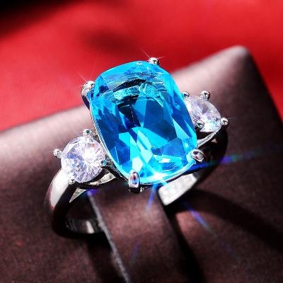 China CAOSHI Simple Designs 3 Fashionable Stone 925 Color Factory Price Factory Price OEM ODM OEM ODM Silver New Big Cut Crystal Ring For Women for sale