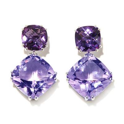 China Fashionable Square CAOSHI Purple Gemstones Double Dangle Earrings for Refining Romantic Party Earrings New Drop Earrings for sale