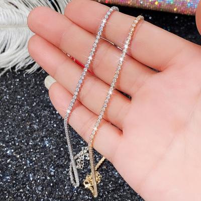 China CAOSHI FASHIONABLE Silver Gold Plated Zircon Choker Sweater Chain Necklaces For Women for sale