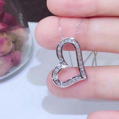 China CAOSHI Romantic Hollow Heart Refine Women Wholesale Hot Macro Lady Zircon Lovers Brass Pendant Necklaces for sale