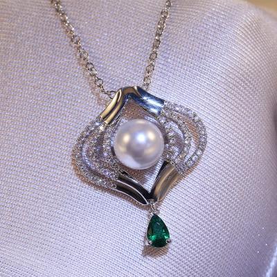 China CAOSHI Romantic Women Fashion Simple Design Statement Metal Necklace Jewelry Pearl Pendants Necklaces for sale