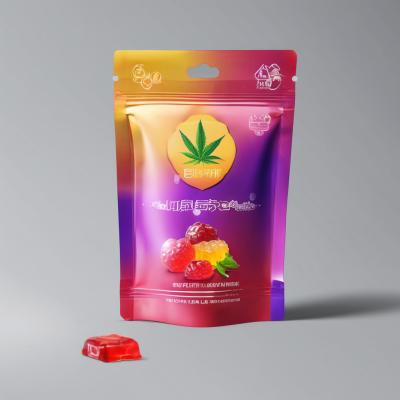 China Personalisiertes Logo Mylar Bag 420 Ziplock Tasche für Delta 8 CBD Gummy mit kostenloser Probe zu verkaufen