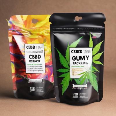 China Bolsa de hierba de plástico personalizada Bolsa de marihuana para CBD THC Comida caramelo gomoso en venta