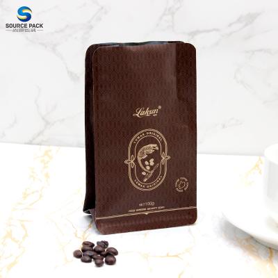 Κίνα Moisture Proof Coffee Packing Bag Zipper Flat Bottom Coffee Bag With Valve προς πώληση