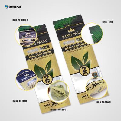 China Custom Weed Packaging Design Child-resistant Mould Proof Cigar Packaging Bags for sale