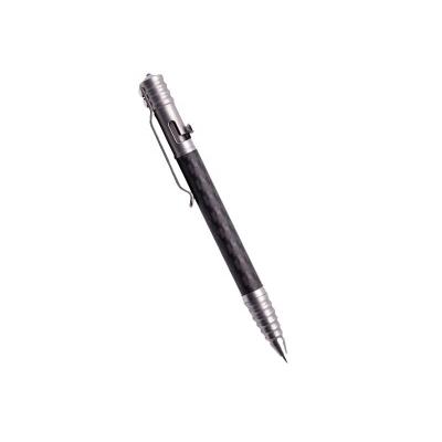 China Eco Friendly Bolt Action Carbon Fiber Tactical Pen with Clip and Glass Breaker for sale