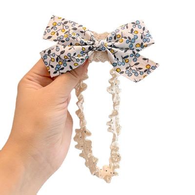 China Sweet Cute Baby Headband Lace Flower Bows Headbands Girls Headband Newborn Baby Hair Accessories for sale