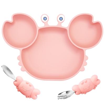 China BPA Free Silicone Baby Dishes For Children Tableware Dish Baby Feeding Bowl Set Baby Feeding Supplies for sale