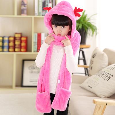 China Cute Children Cartoon Striped Cute Baby Bear Products Kids Scarf Hats Hat Scarf And Hat Set for sale