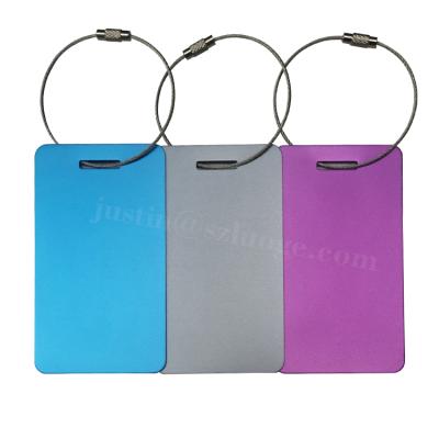 China Durable Custom Aluminum Aluminum Luggage Tag Product Name Tag Blank Metal Luggage Tag Hardware and Baggage Tag With Key Chain for sale