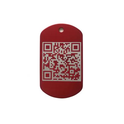 China Custom Europe Metal QR Code Dog ID Tags Military Nameplates Code Engraved QR Metal Laser Dog Tags Tags Dog Plates for sale