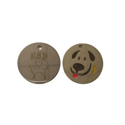 China Europe Custom Round Engraved Wholesale Military Stainless Steel Dog ID Tag Nameplates Laser Stainless Steel Blank Dog Tag for sale