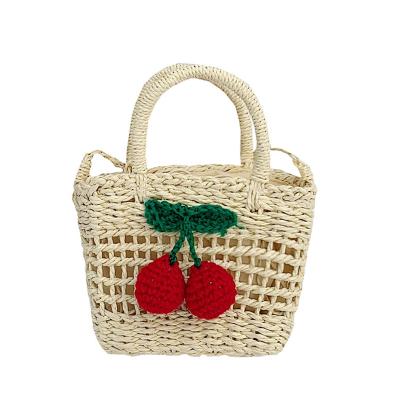 China High Quality New Version Cutout Straw Woven Bag One Shoulder Small Hand-Woven Bag Women's Beach Embroidered Straw Bag for sale