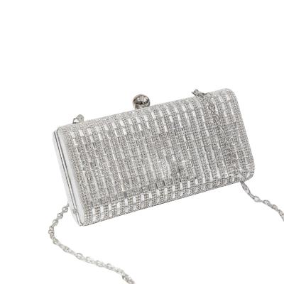 China High Quality Rhinestone Diamond Evening Clutch Bag Lady Crystal Evening Bag Gold Silver Black Evening Shoulder Bag for sale